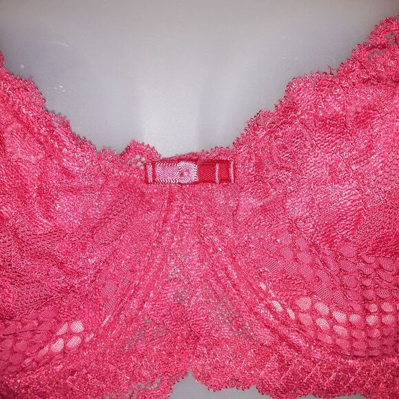 Youmita 36C Persian Red Unpadded Soft Lace Bra NWT - Picture 3 of 6